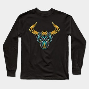 ornament green bull head Long Sleeve T-Shirt